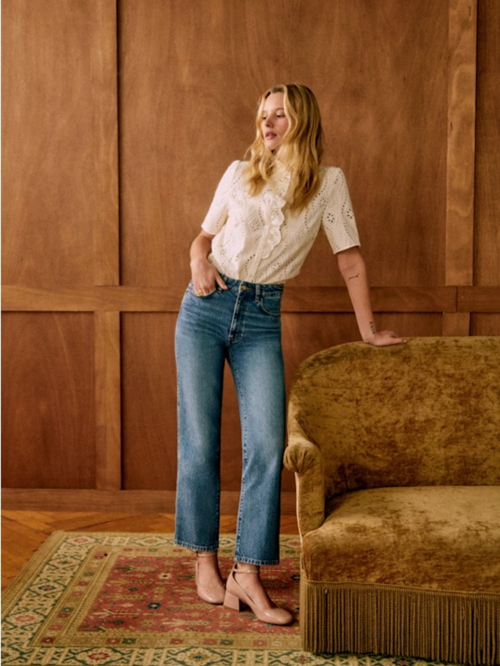 SEZANE L'ICONIQUE DROIT TROUSERS IN DENIM